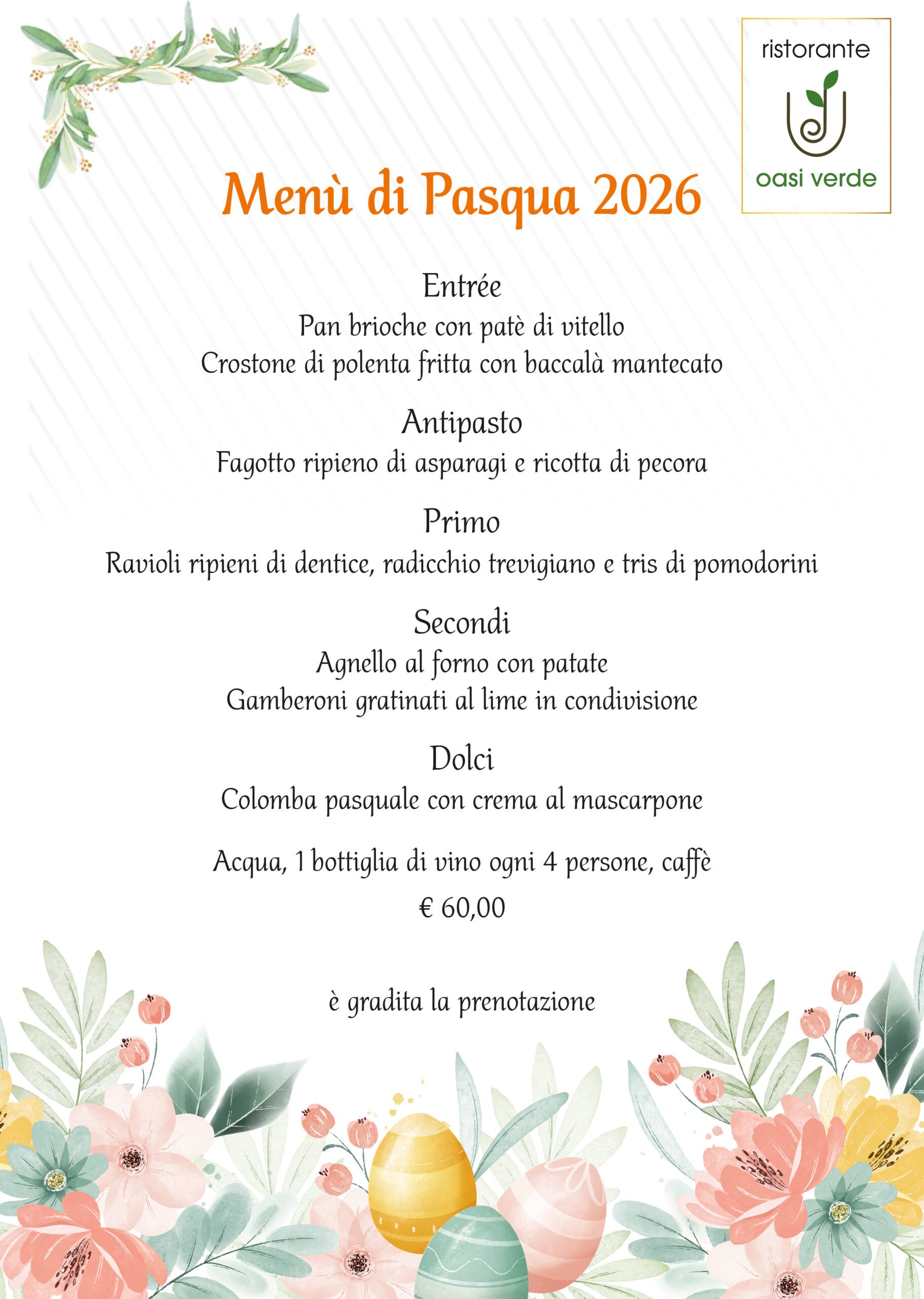 menu di pasqua 2026