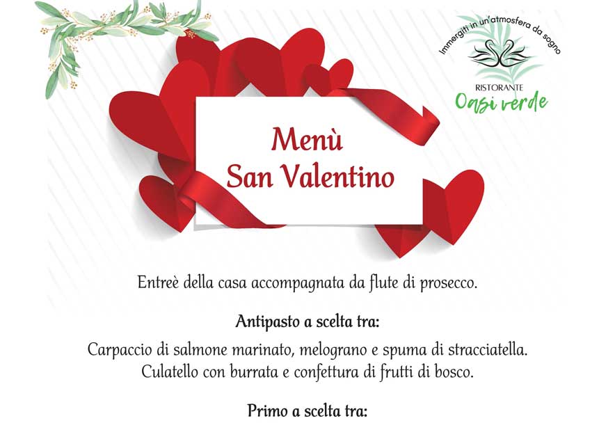 Menù San Valentino 2024