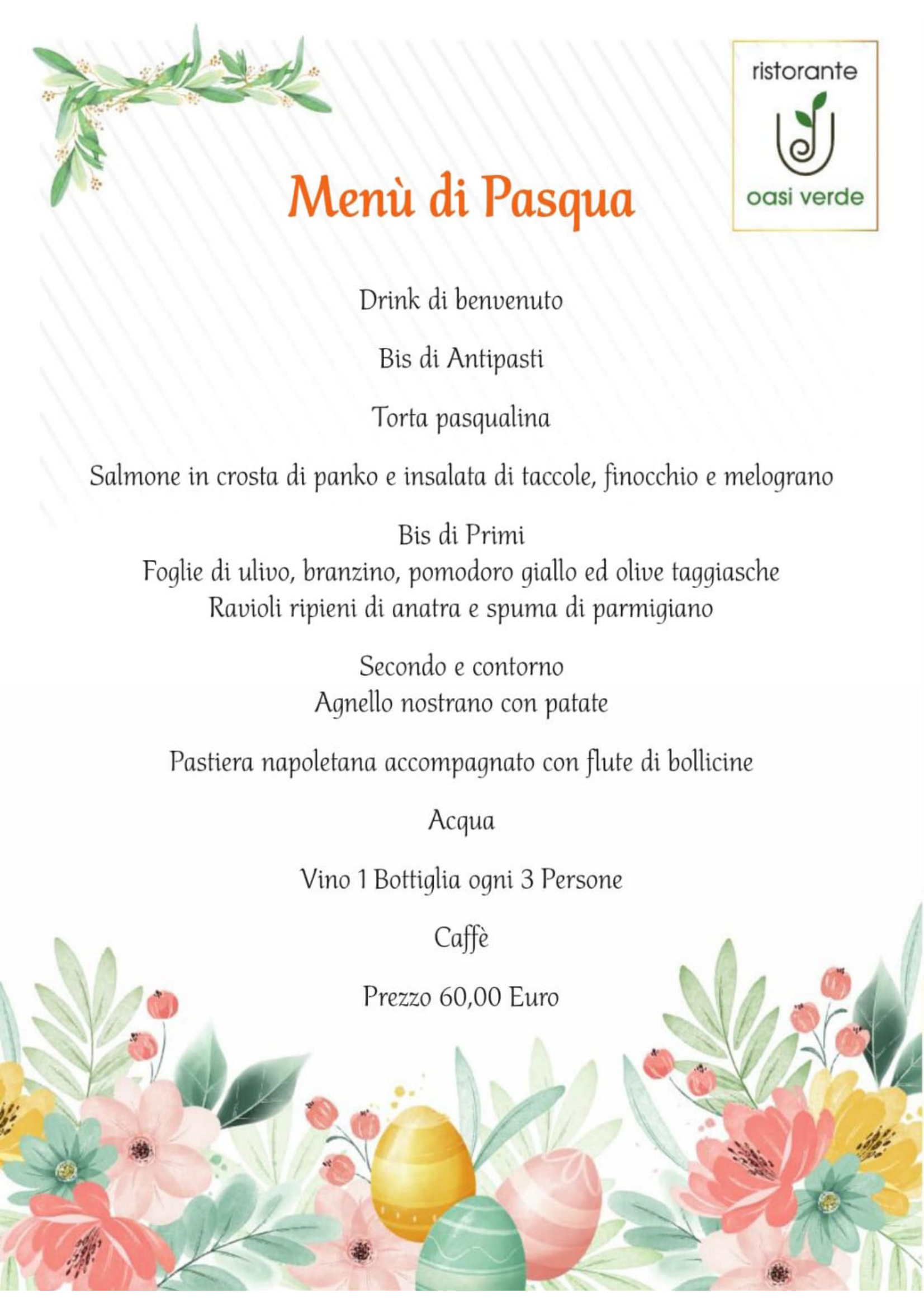 Menù di pasqua 2025